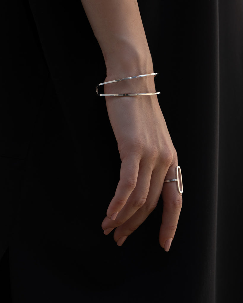 Minimalist contemporary cuff bracelet.